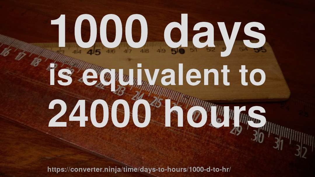 1000 days is equivalent to 24000 hours