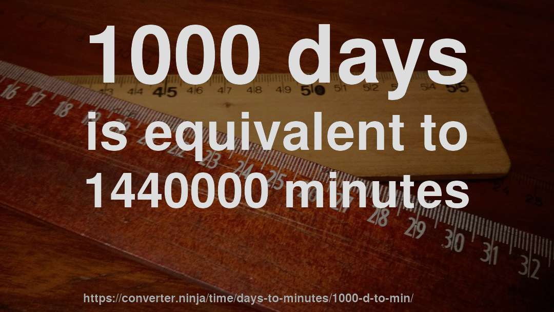 1000 days is equivalent to 1440000 minutes
