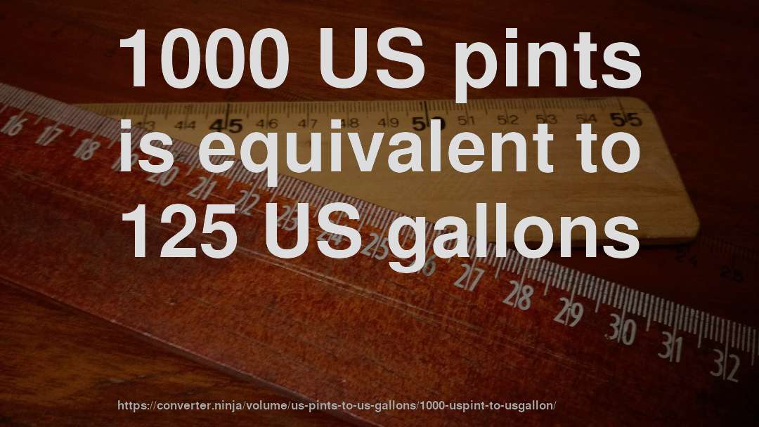 1000 US pints is equivalent to 125 US gallons