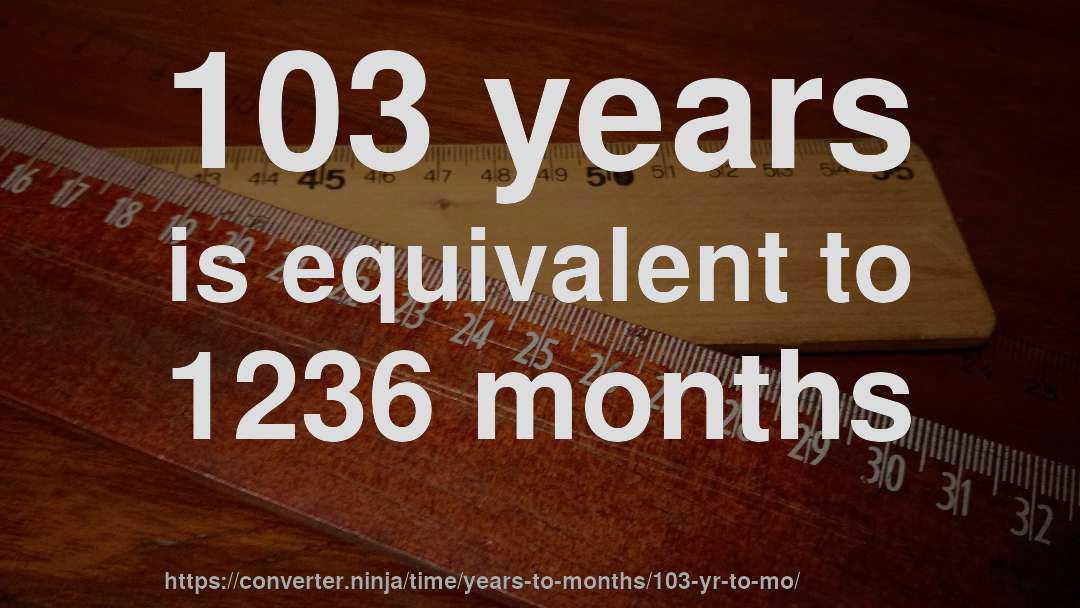 103 years is equivalent to 1236 months