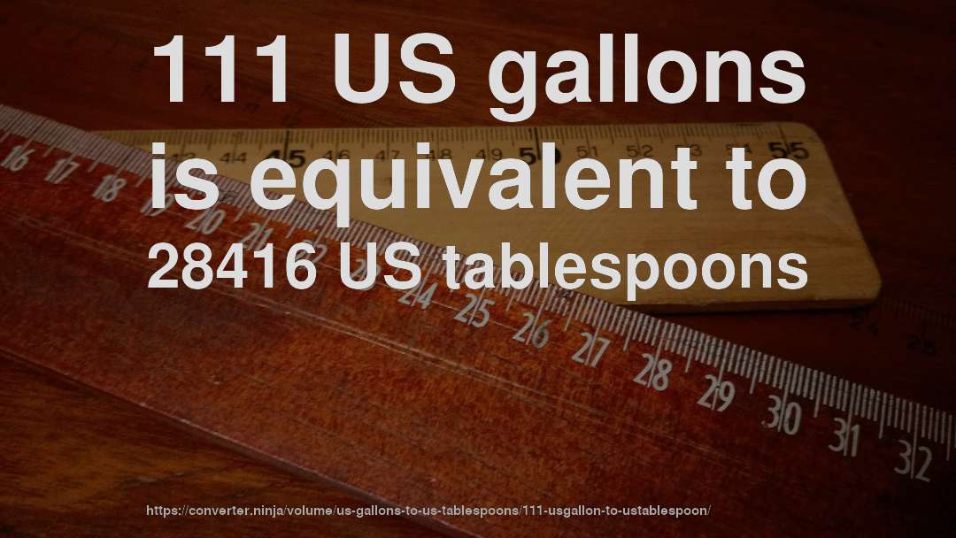 111 US gallons is equivalent to 28416 US tablespoons