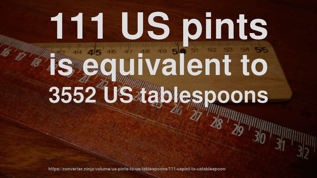 111 US pints is equivalent to 3552 US tablespoons
