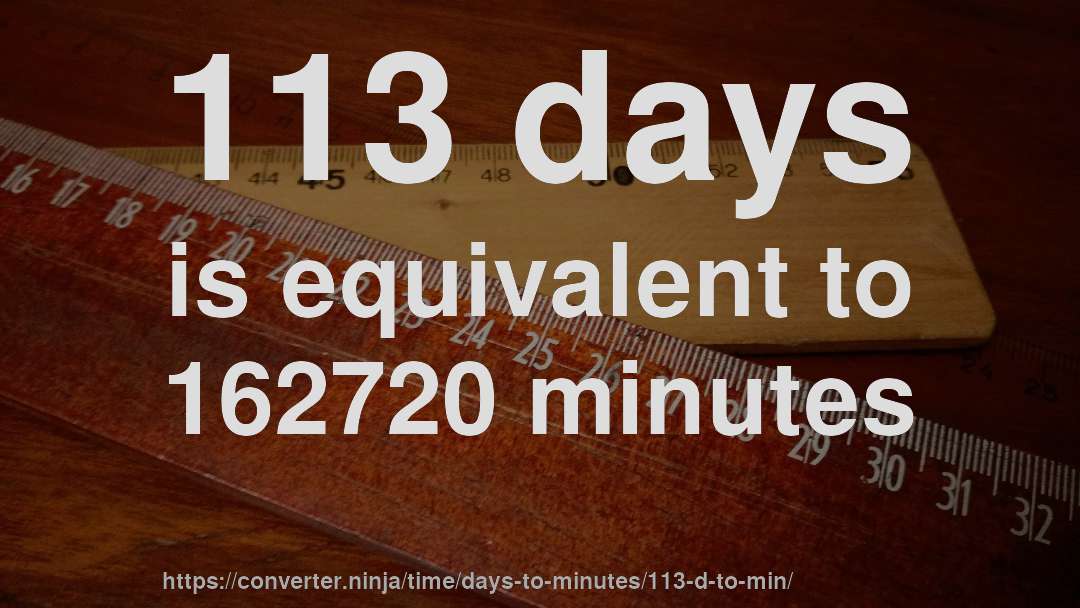 113 days is equivalent to 162720 minutes