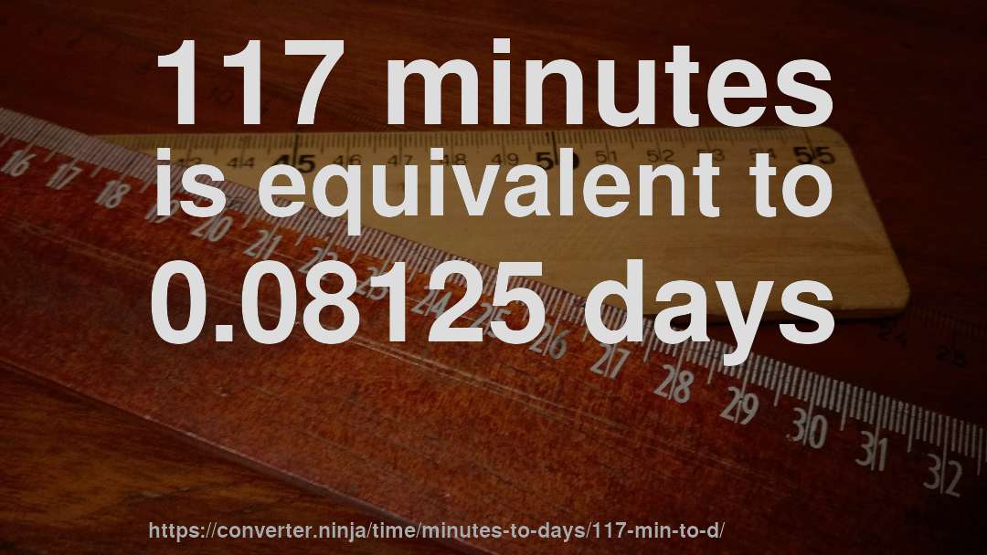 117 minutes is equivalent to 0.08125 days