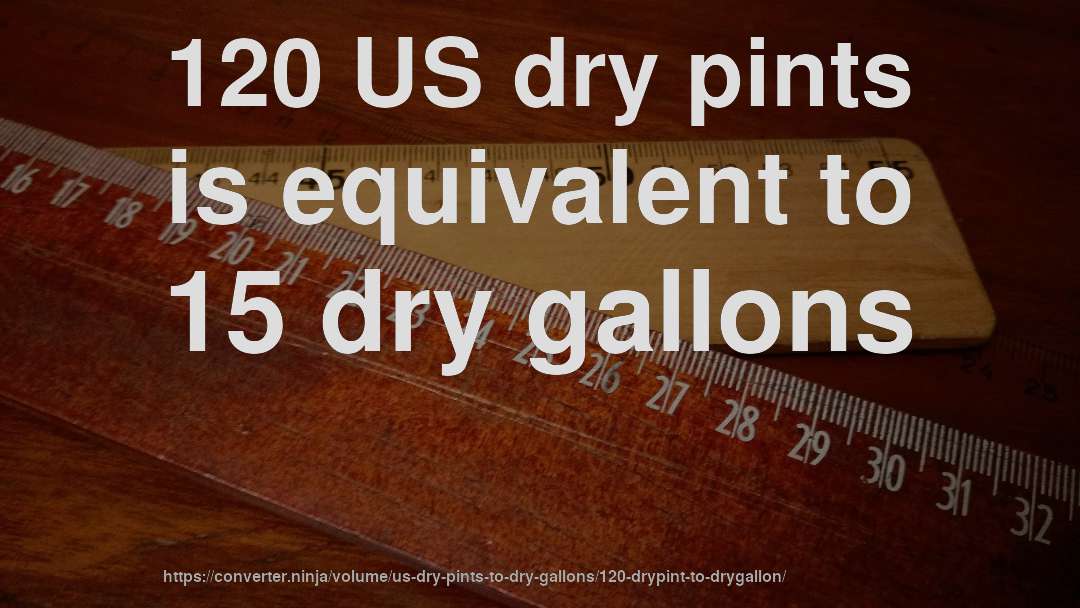 120 US dry pints is equivalent to 15 dry gallons