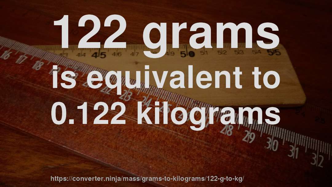 122 grams is equivalent to 0.122 kilograms