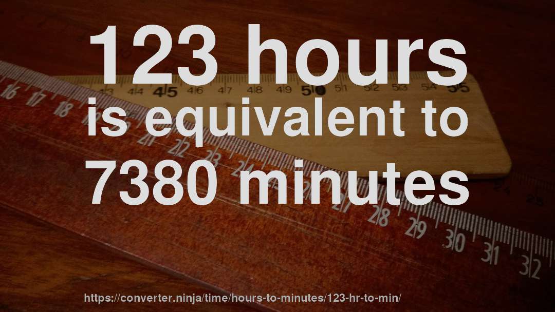 123 hours is equivalent to 7380 minutes