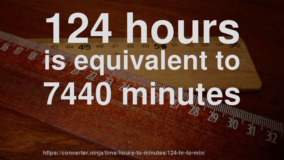 124 hours is equivalent to 7440 minutes