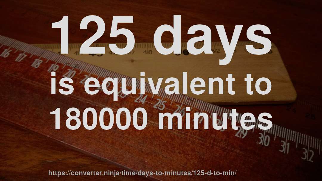 125 days is equivalent to 180000 minutes