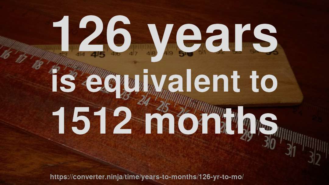 126 years is equivalent to 1512 months
