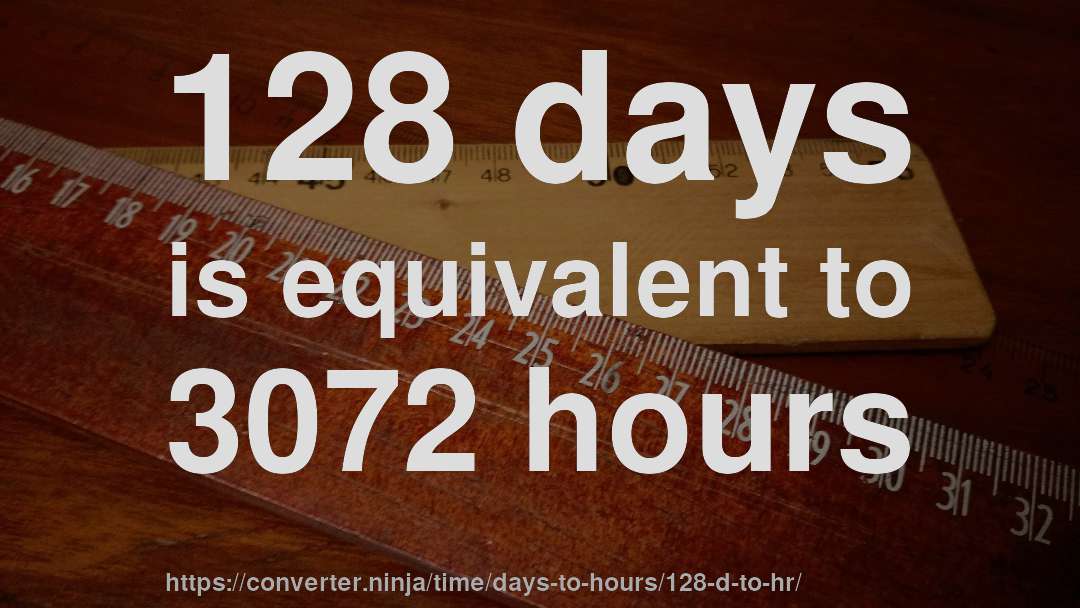 128 days is equivalent to 3072 hours