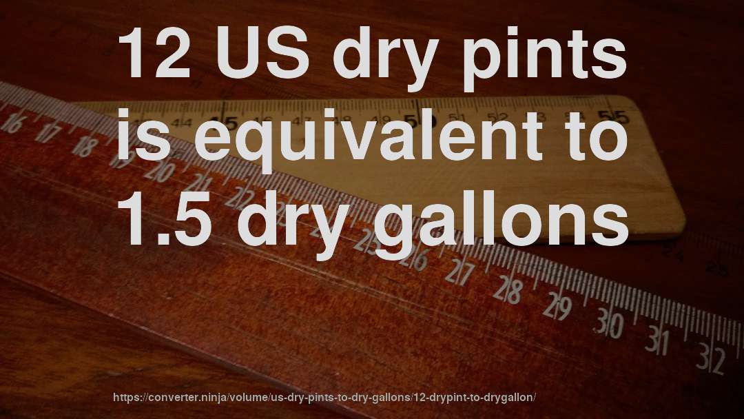 12 US dry pints is equivalent to 1.5 dry gallons