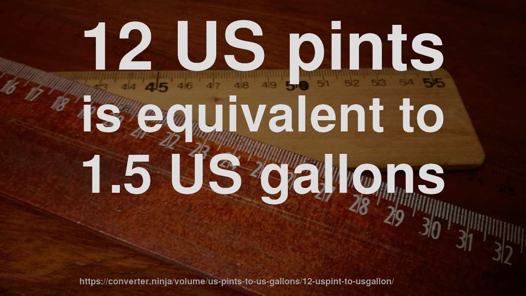 12 US pints is equivalent to 1.5 US gallons