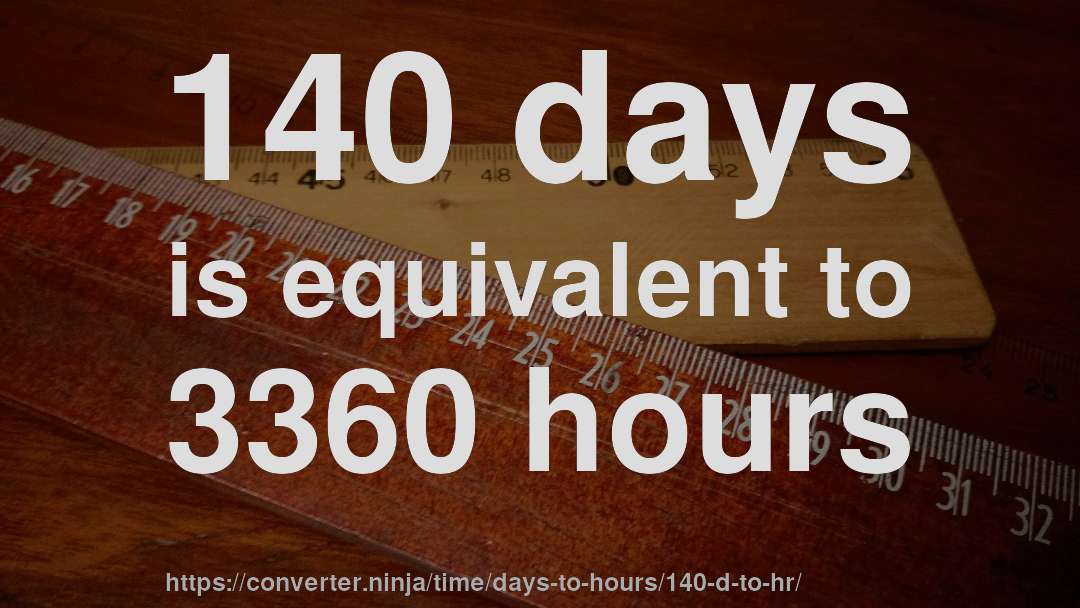 140 days is equivalent to 3360 hours