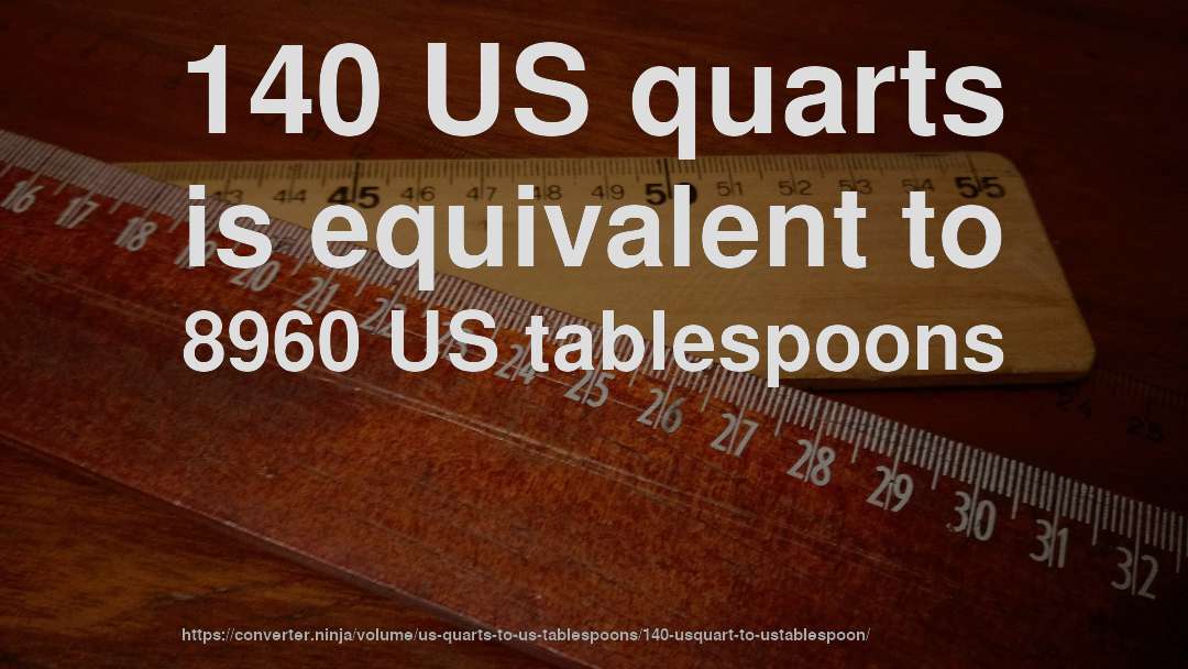 140 US quarts is equivalent to 8960 US tablespoons