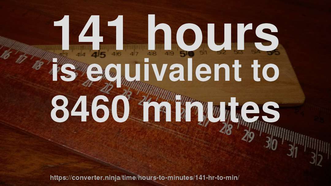 141 hours is equivalent to 8460 minutes