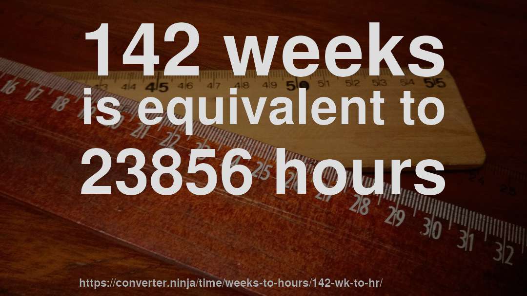 142 weeks is equivalent to 23856 hours