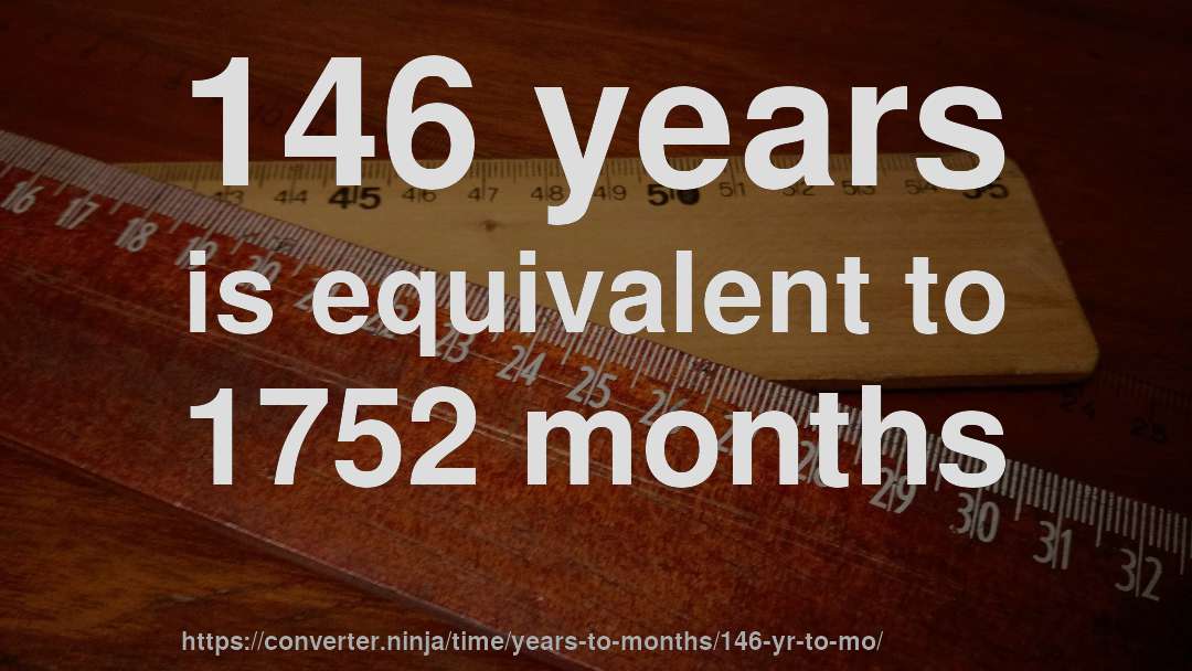 146 years is equivalent to 1752 months