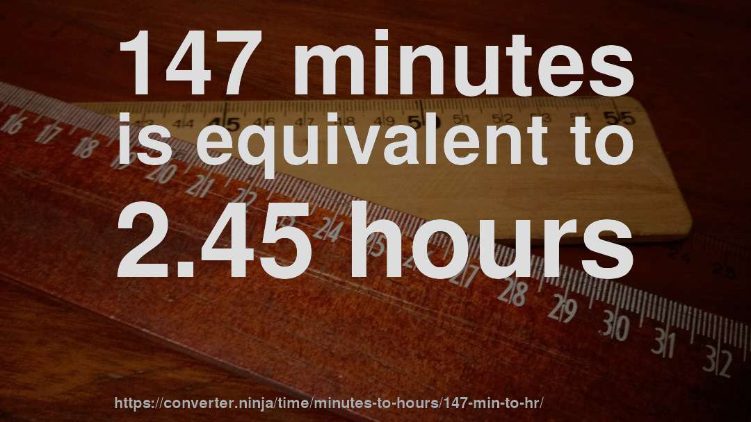 147 minutes is equivalent to 2.45 hours