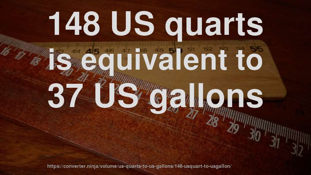 148 US quarts is equivalent to 37 US gallons