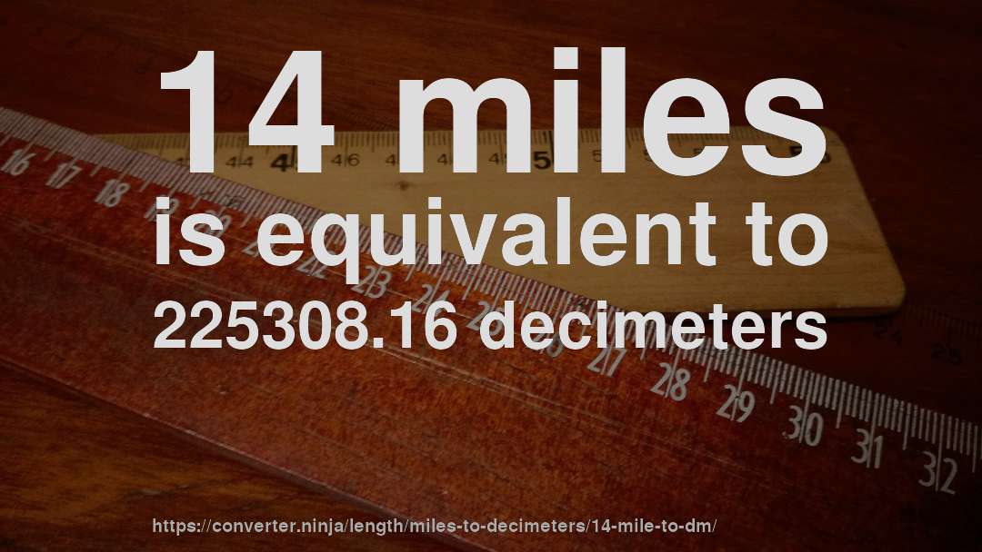 14 miles is equivalent to 225308.16 decimeters