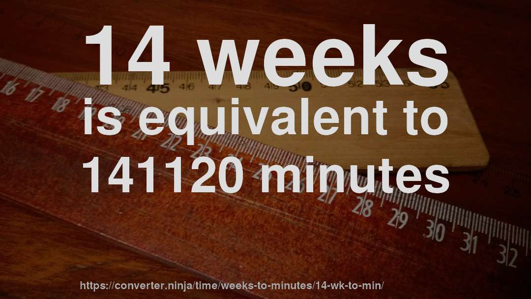 14 weeks is equivalent to 141120 minutes