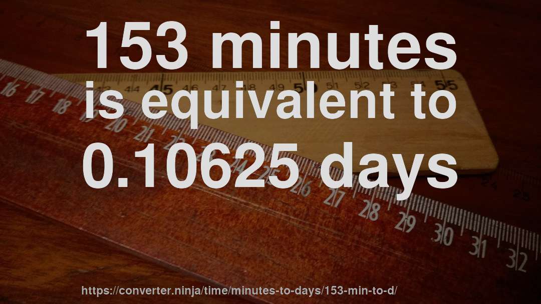 153 minutes is equivalent to 0.10625 days