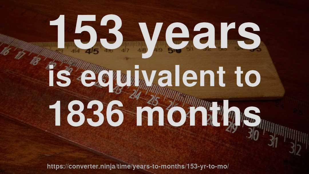 153 years is equivalent to 1836 months