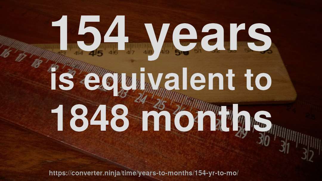 154 years is equivalent to 1848 months