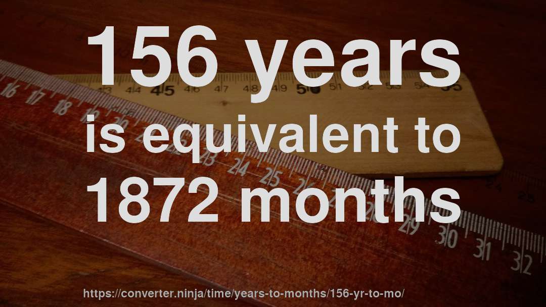 156 years is equivalent to 1872 months