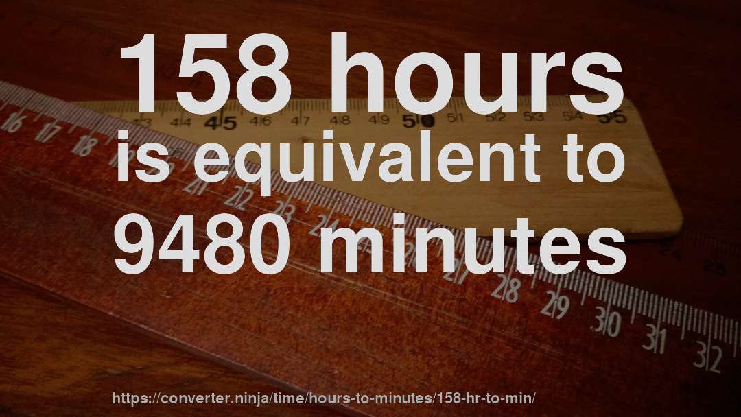 158 hours is equivalent to 9480 minutes