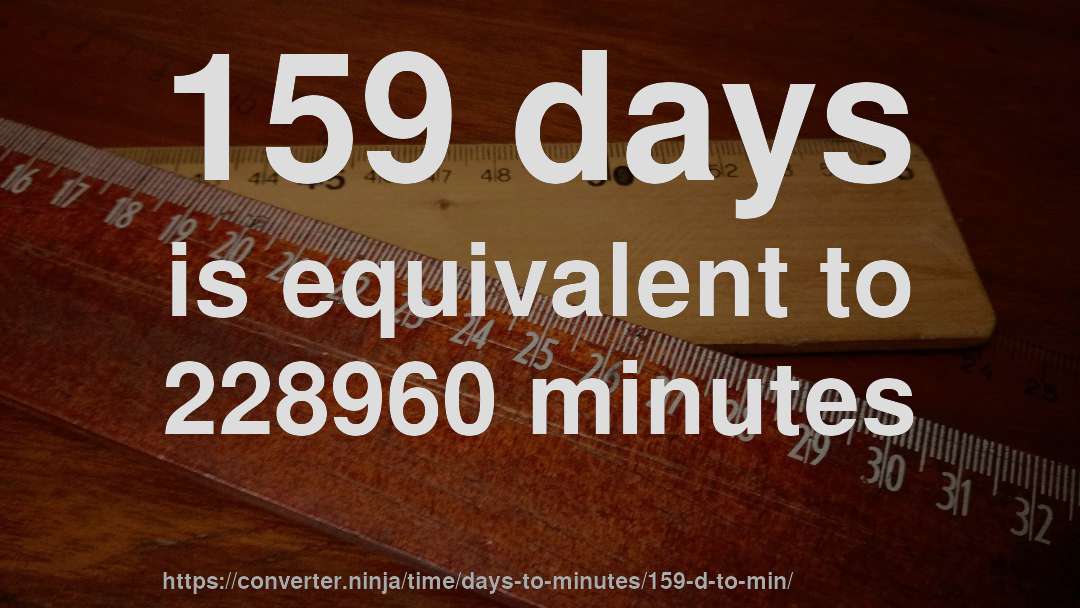 159 days is equivalent to 228960 minutes