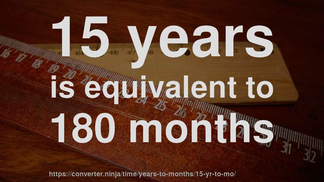 15 years is equivalent to 180 months