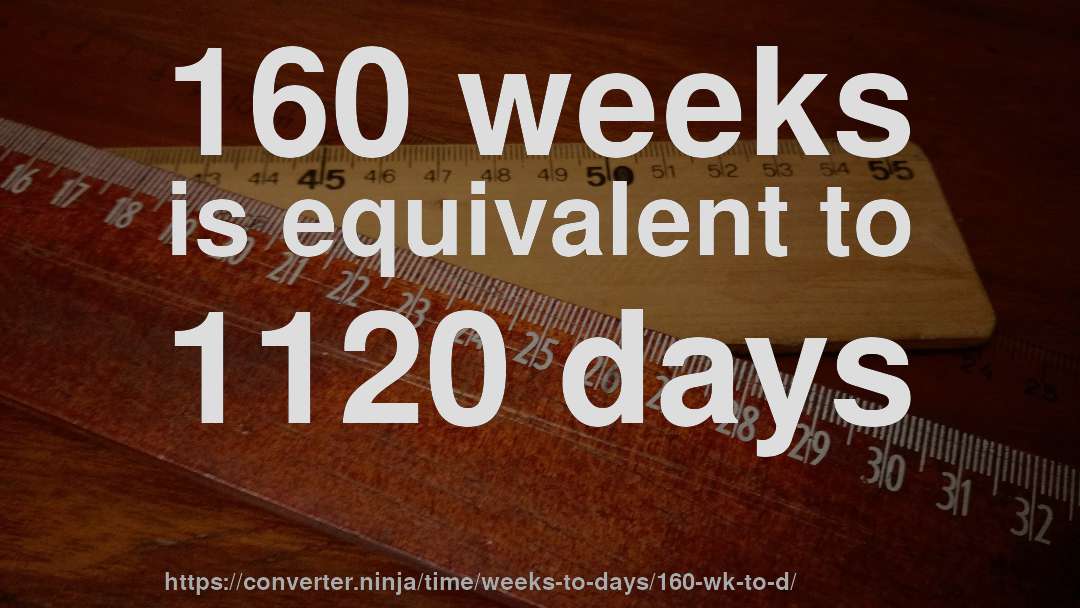 160 weeks is equivalent to 1120 days