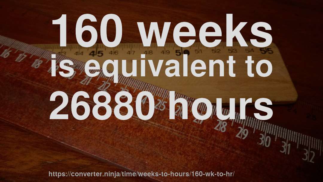 160 weeks is equivalent to 26880 hours