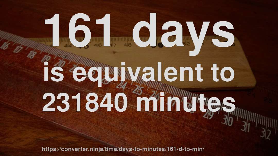 161 days is equivalent to 231840 minutes