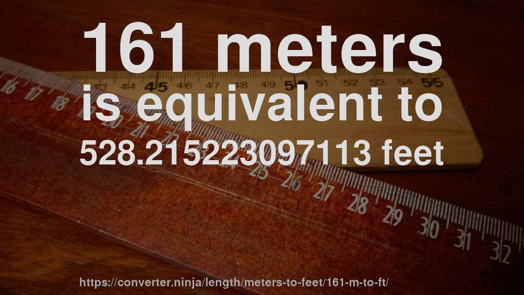 161 meters is equivalent to 528.215223097113 feet