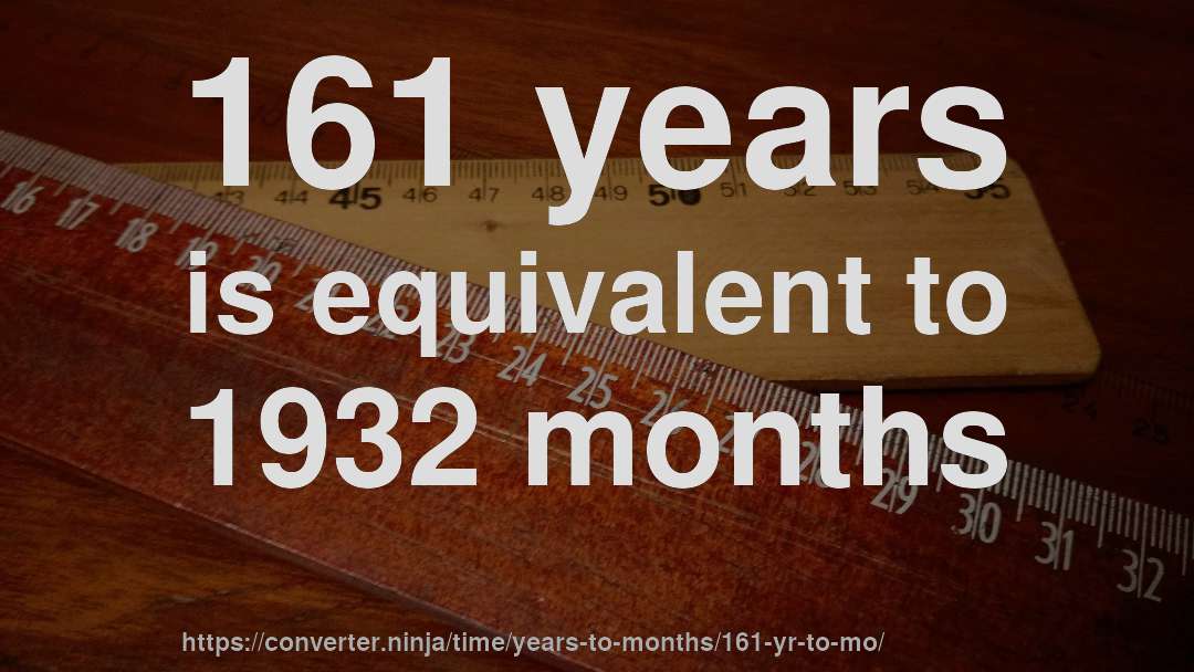 161 years is equivalent to 1932 months