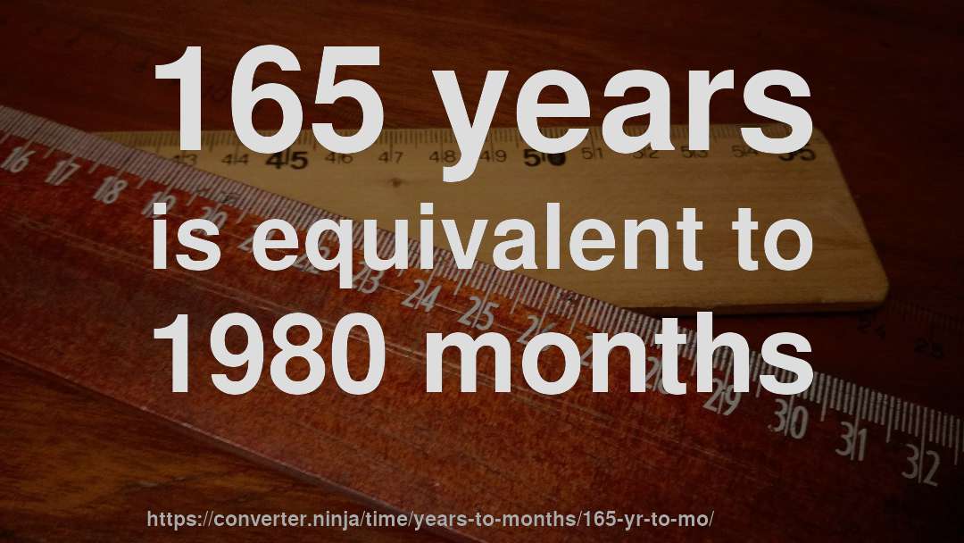 165 years is equivalent to 1980 months