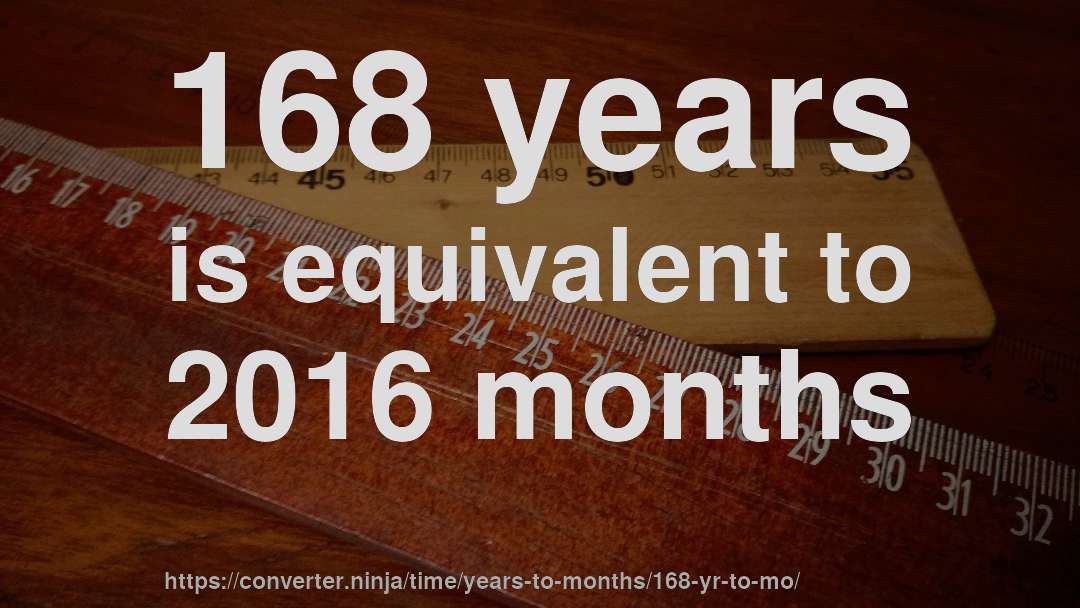 168 years is equivalent to 2016 months