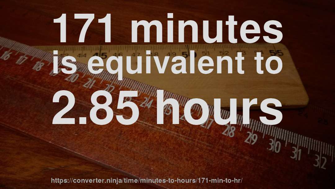 171 minutes is equivalent to 2.85 hours