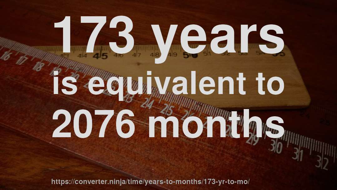 173 years is equivalent to 2076 months