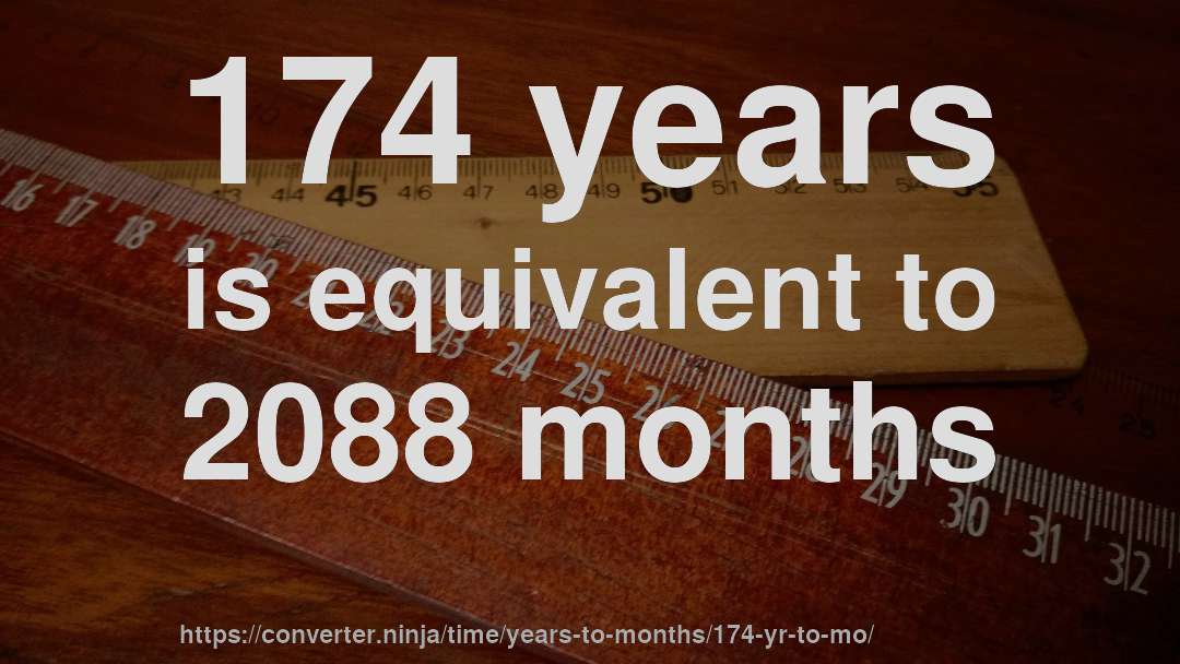 174 years is equivalent to 2088 months