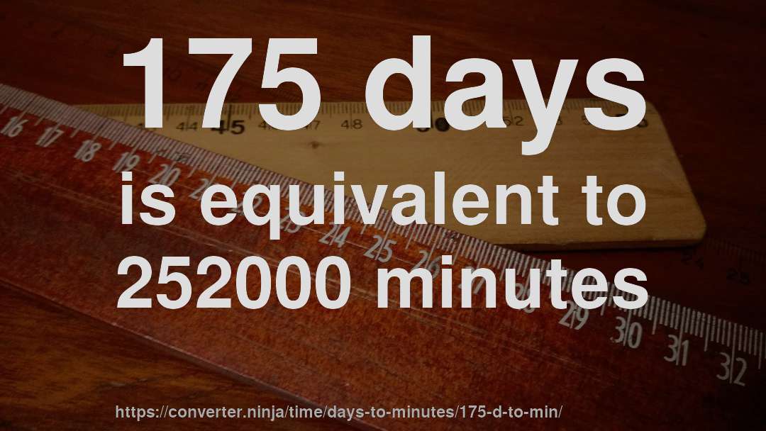 175 days is equivalent to 252000 minutes