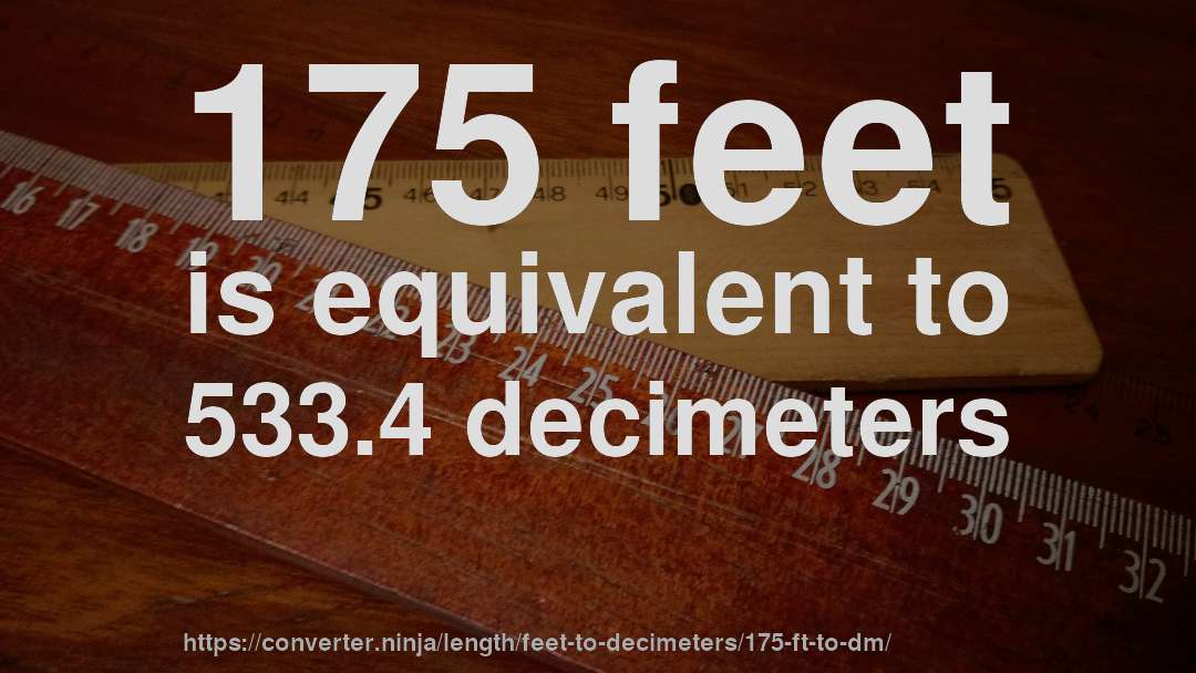 175 feet is equivalent to 533.4 decimeters