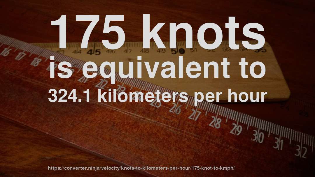 175 knots is equivalent to 324.1 kilometers per hour