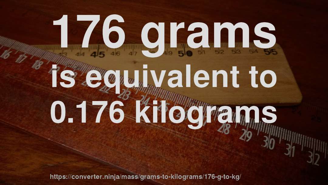 176 grams is equivalent to 0.176 kilograms