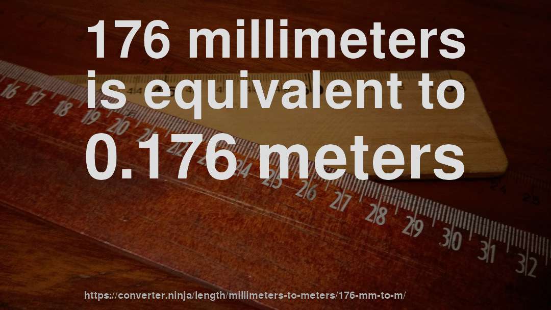176 millimeters is equivalent to 0.176 meters