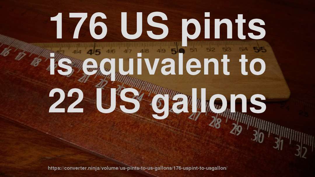 176 US pints is equivalent to 22 US gallons