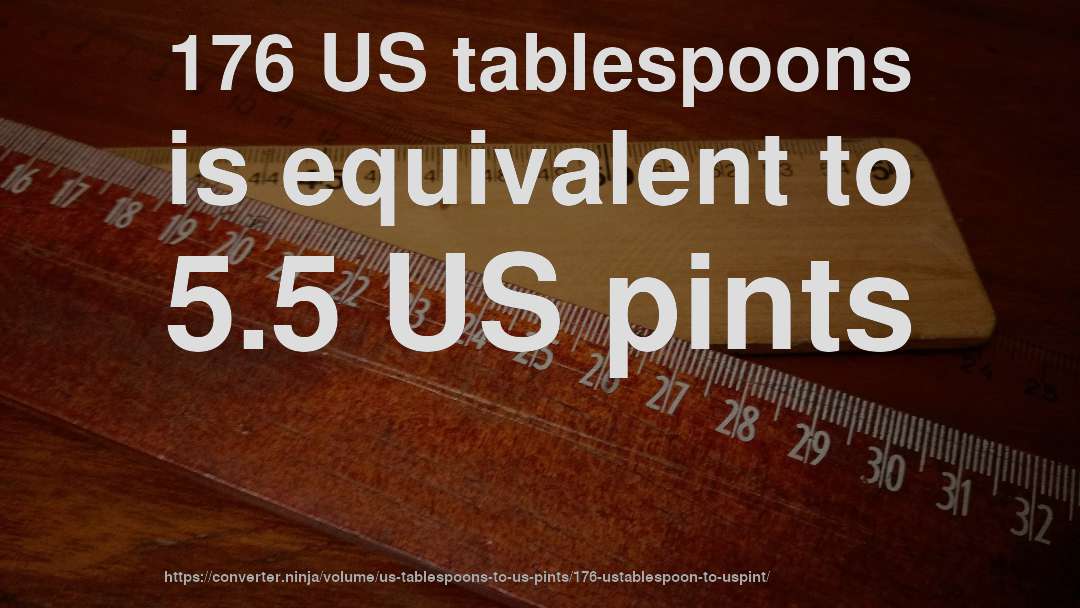 176 US tablespoons is equivalent to 5.5 US pints